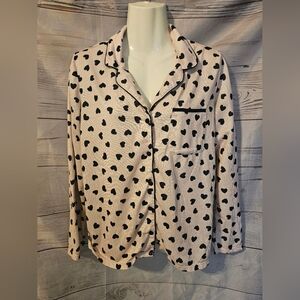Kate Spade New York Black Heart Print Sleep Top S